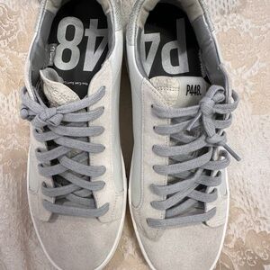 P448 Light Gray and White Sneakers